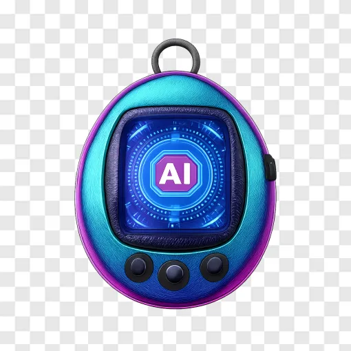 Retro AI Wearable Device PNG Image With Transparent Background
