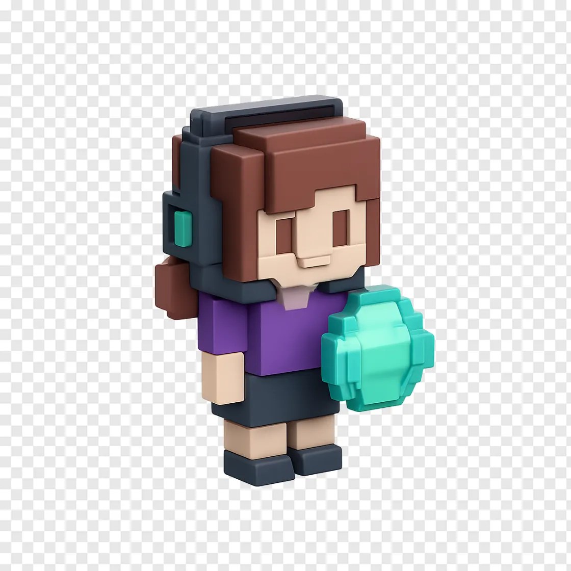 Minecraft Fan Girl PNG Image With Transparent Background