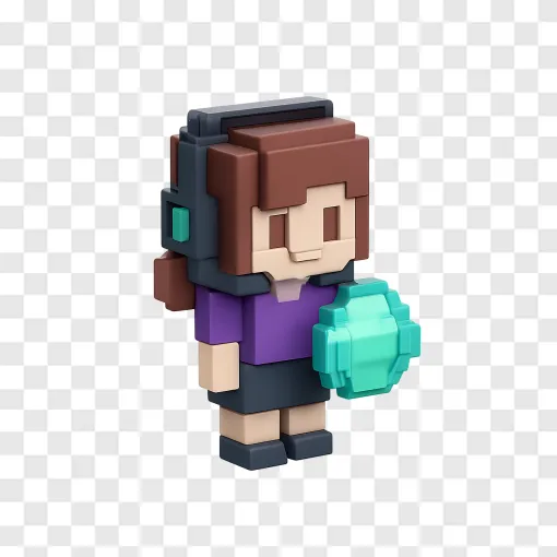 Minecraft Fan Girl PNG Image With Transparent Background