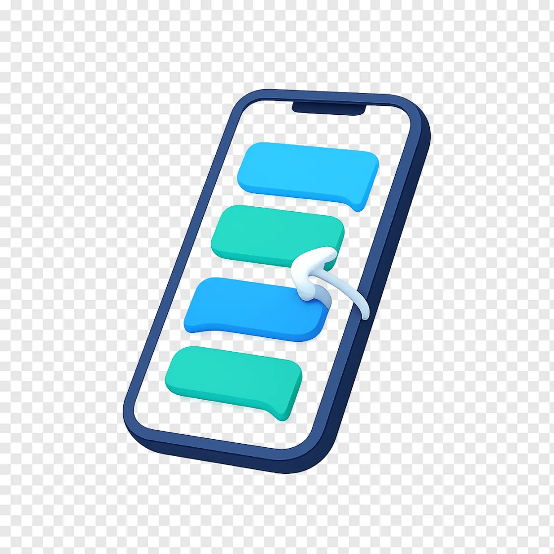 Google Messages App UI & Chat Bubble PNG