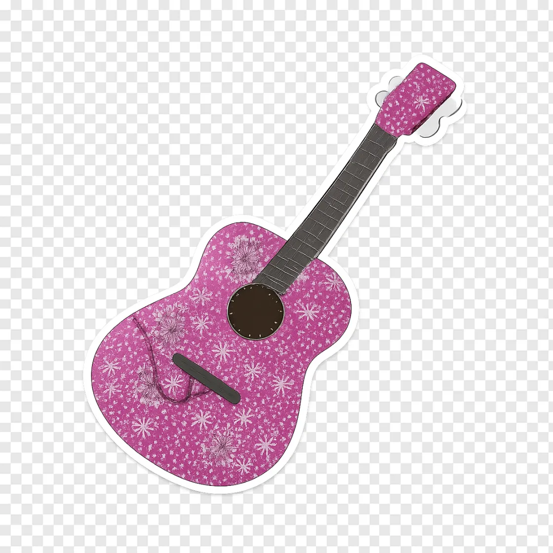 Glitter Pink Country Guitar PNG