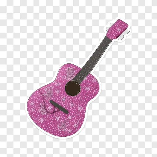 Glitter Pink Country Guitar PNG