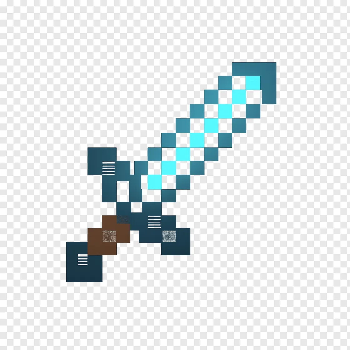 Minecraft Diamond Sword PNG Free Download