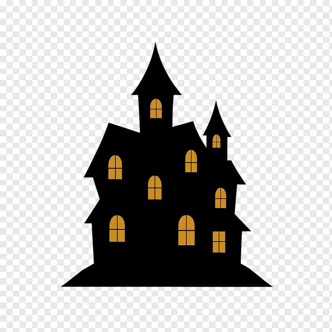 Spooky Haunted House PNG Vector Graphic For Halloween
