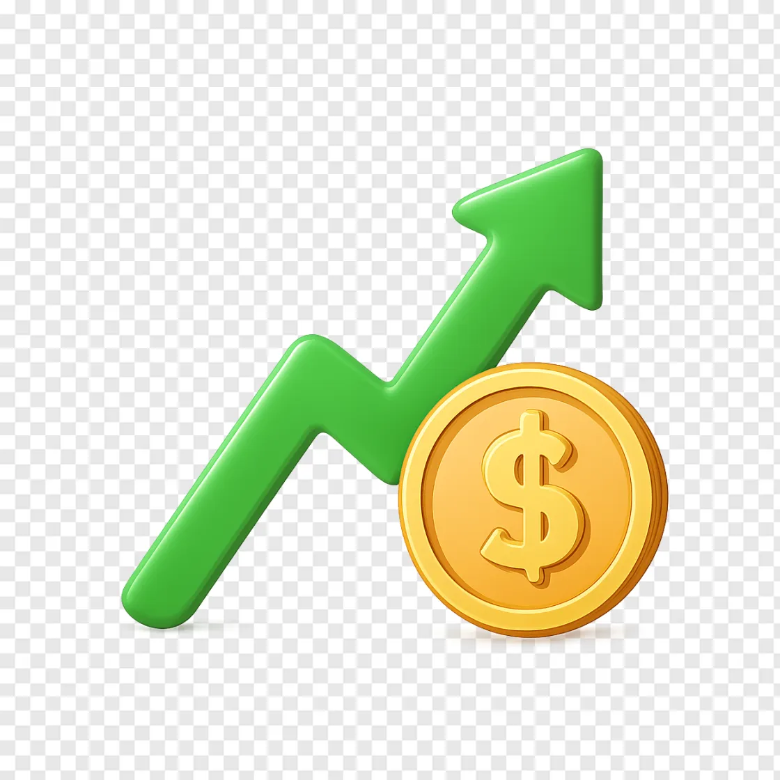 Stock Market Growth Trend PNG Graphic