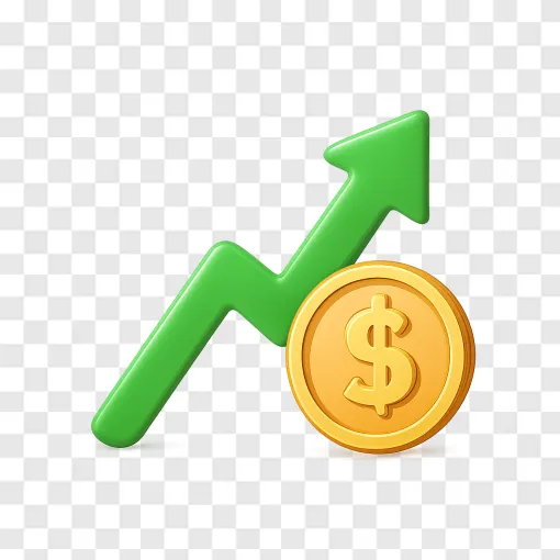 Stock Market Growth Trend PNG Graphic