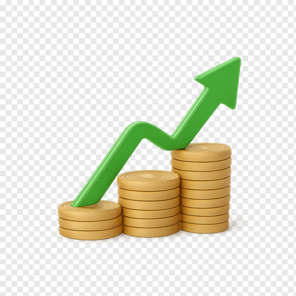 Stock Market Upward Trend PNG Graphic
