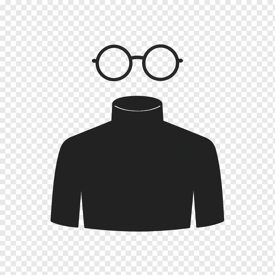 Tech Founder Turtleneck And Glasses PNG