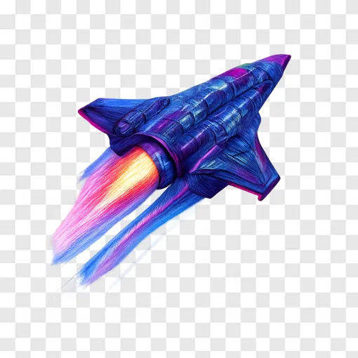 Futuristic Sci-Fi Spaceship PNG Transparent Image