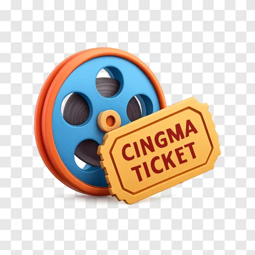 Cinema Ticket And Film Reel PNG Transparent Background