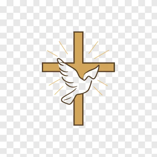 Christian Cross And Dove PNG Transparent Image