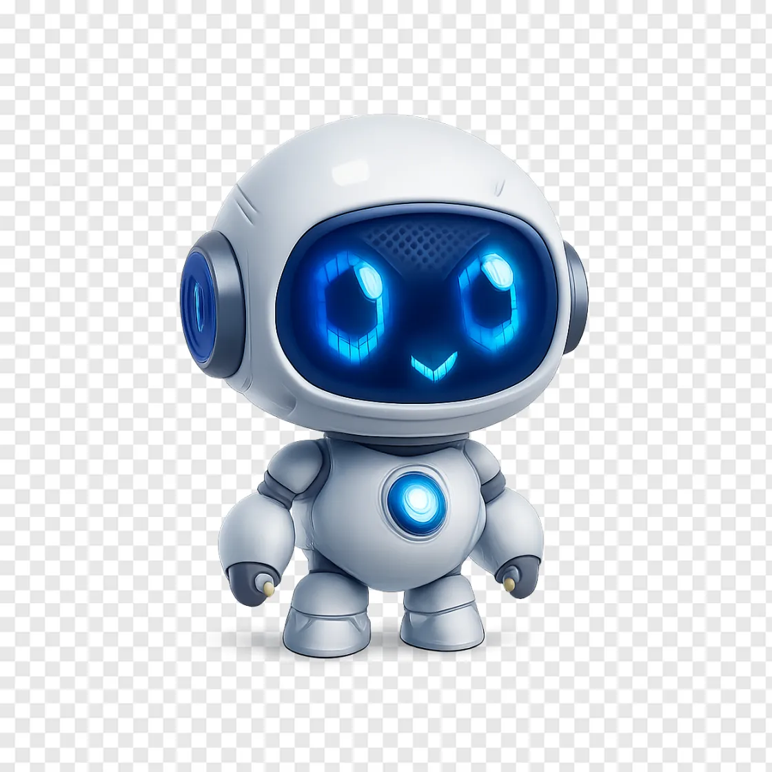 Cute Robot Companion PNG Transparent Background