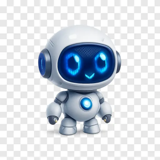 Cute Robot Companion PNG Transparent Background