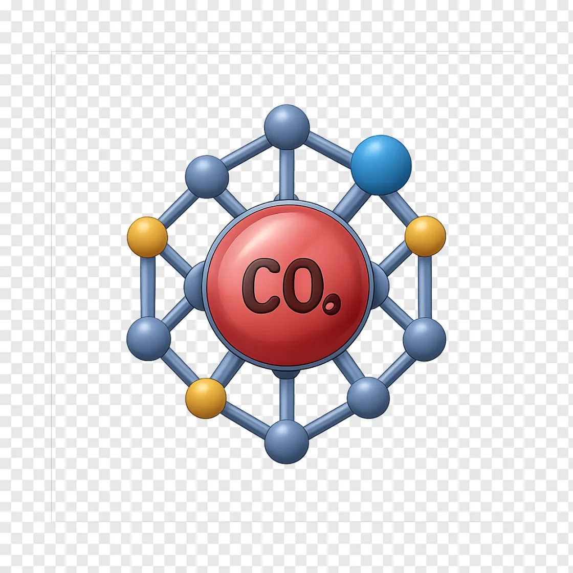 CO2 Catalyst Science Graphic PNG