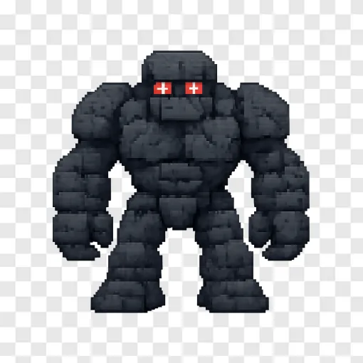 Dark Golem Minecraft PNG Transparent Image