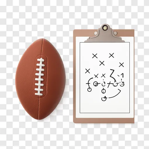 College Football Coach Clipboard And Ball PNG