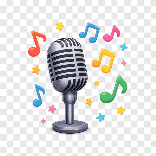 Pop Music Microphone PNG Transparent Image