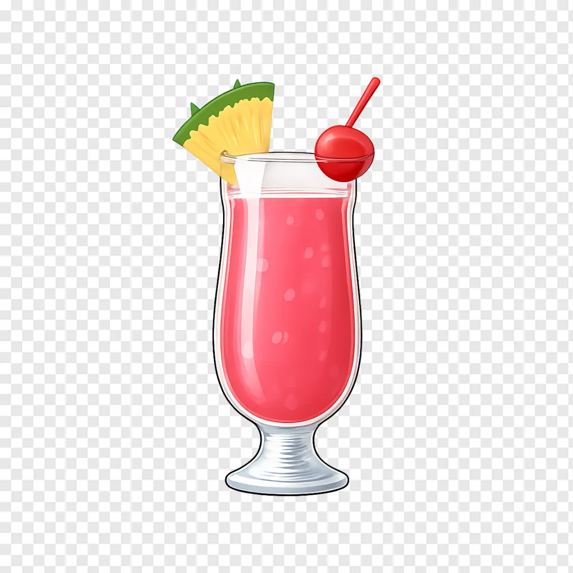 Singapore Sling Cocktail Glass PNG Free Download