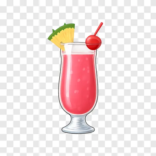 Singapore Sling Cocktail Glass PNG Free Download