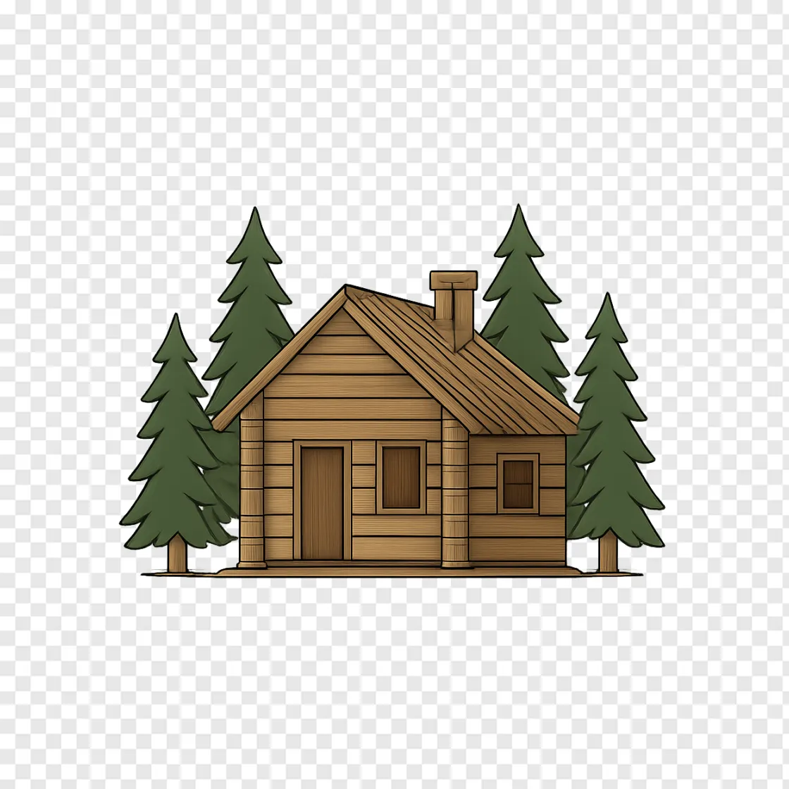 Rustic Wilderness Cabin PNG Image For Nature Designs