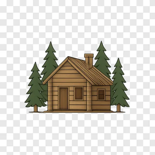 Rustic Wilderness Cabin PNG Image For Nature Designs