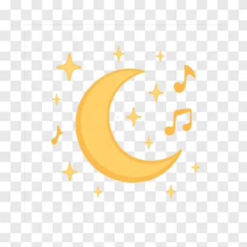 Magical Night Moon And Stars PNG