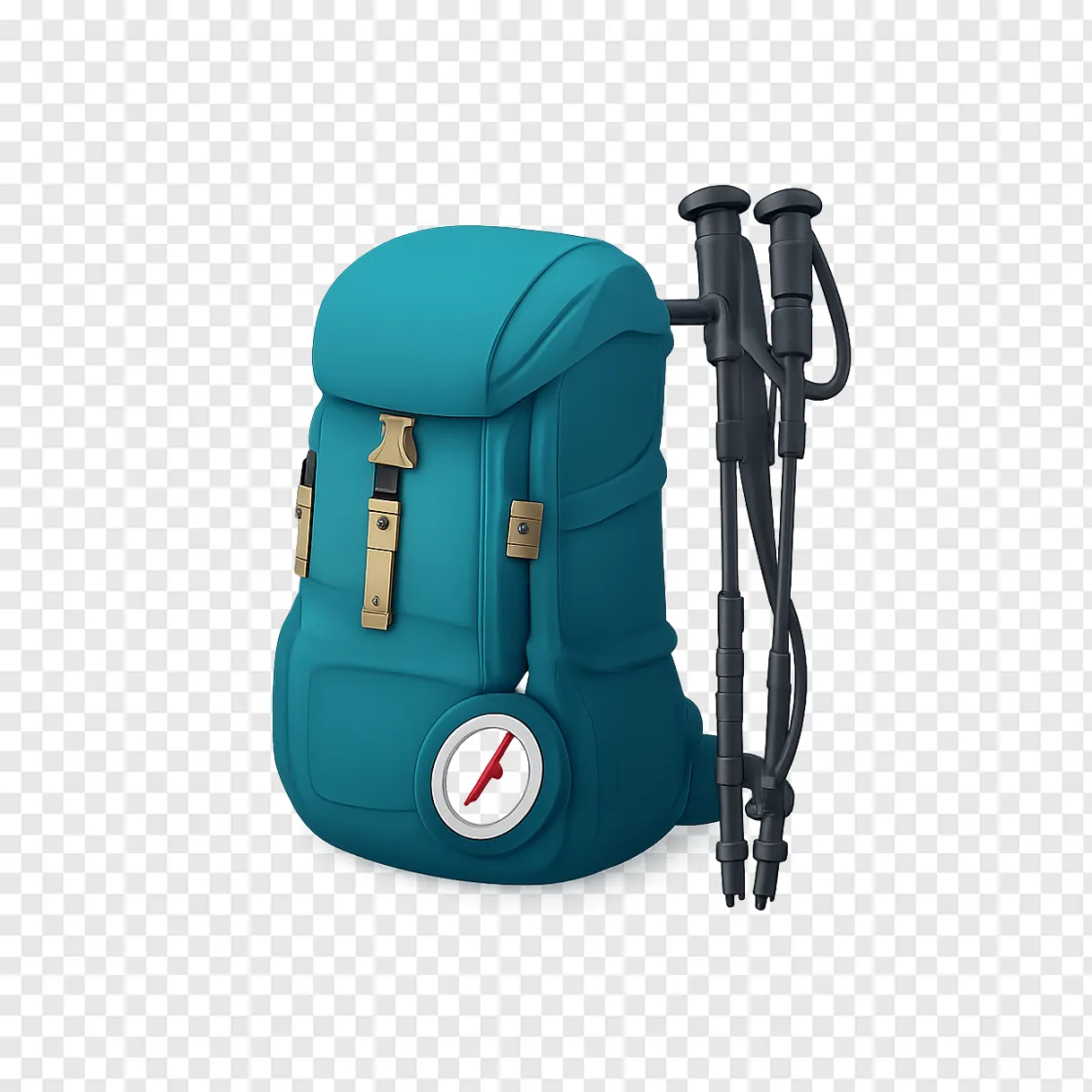 Hiking Backpack And Gear PNG Transparent Image