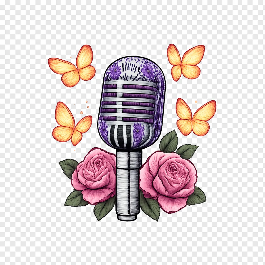 Glitter Country Microphone PNG For Music Lovers