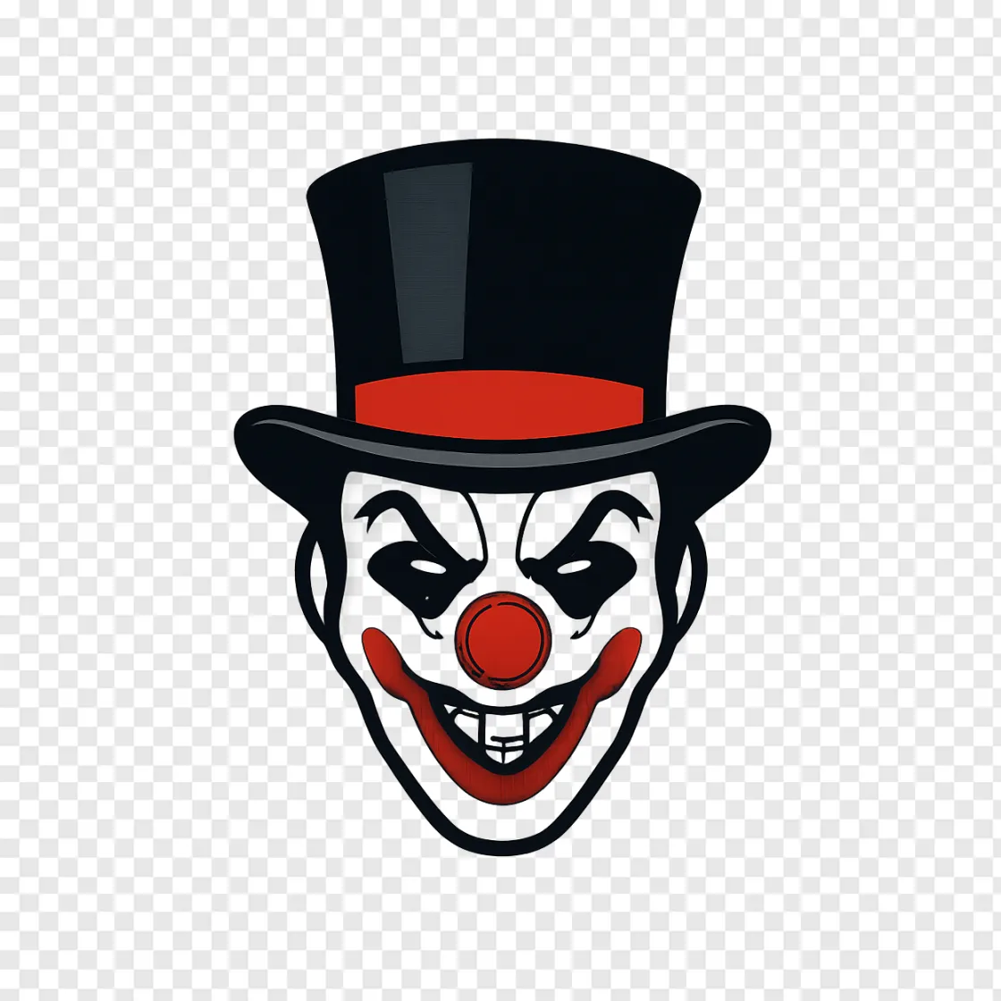 Theatrical Villain Clown Mask PNG