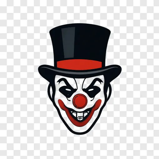 Theatrical Villain Clown Mask PNG