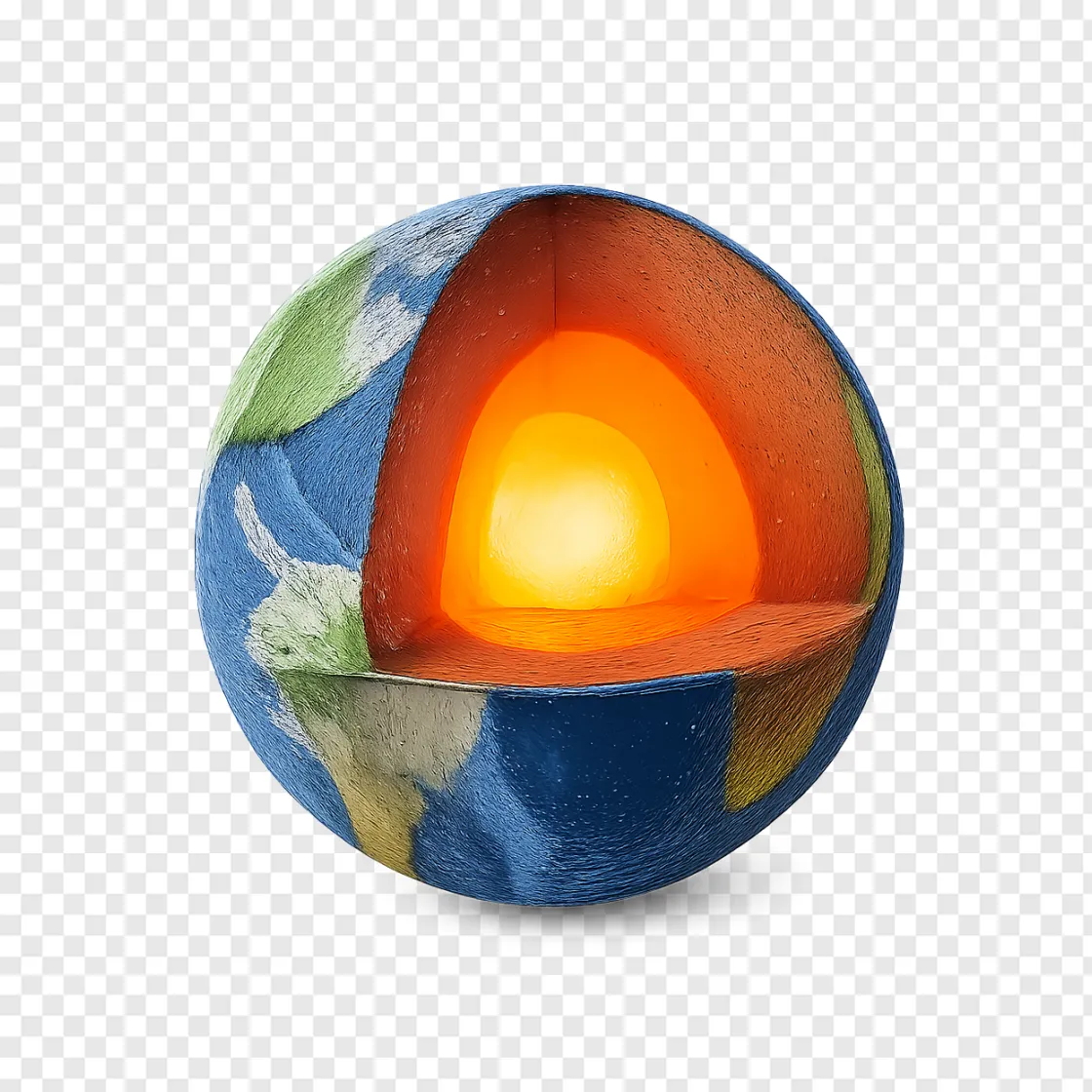 Earth Core PNG Image For Scientific Projects