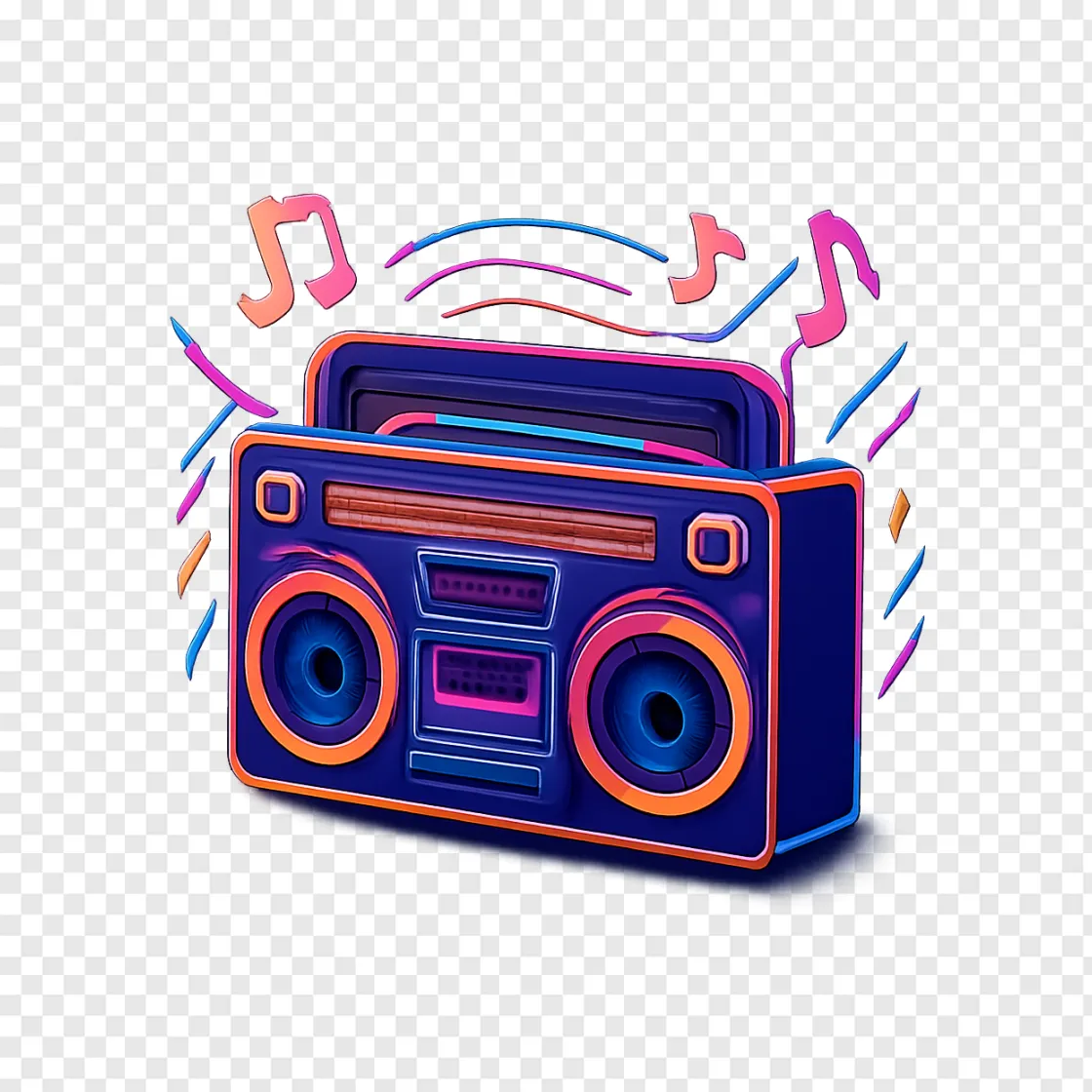 Reggaeton Boombox Music PNG Transparent Background