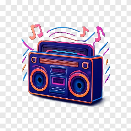 Reggaeton Boombox Music PNG Transparent Background