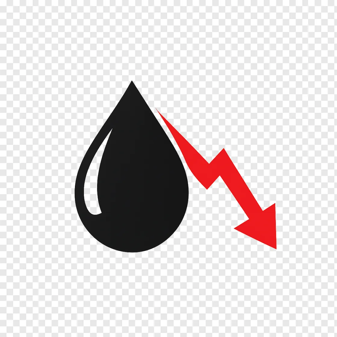 Crude Oil Price Drop PNG Icon For Financial Charts