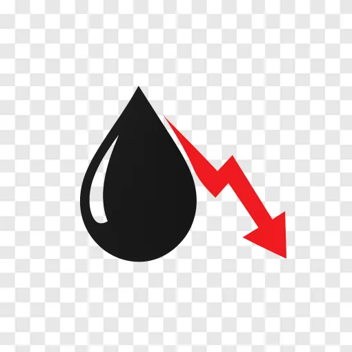 Crude Oil Price Drop PNG Icon For Financial Charts