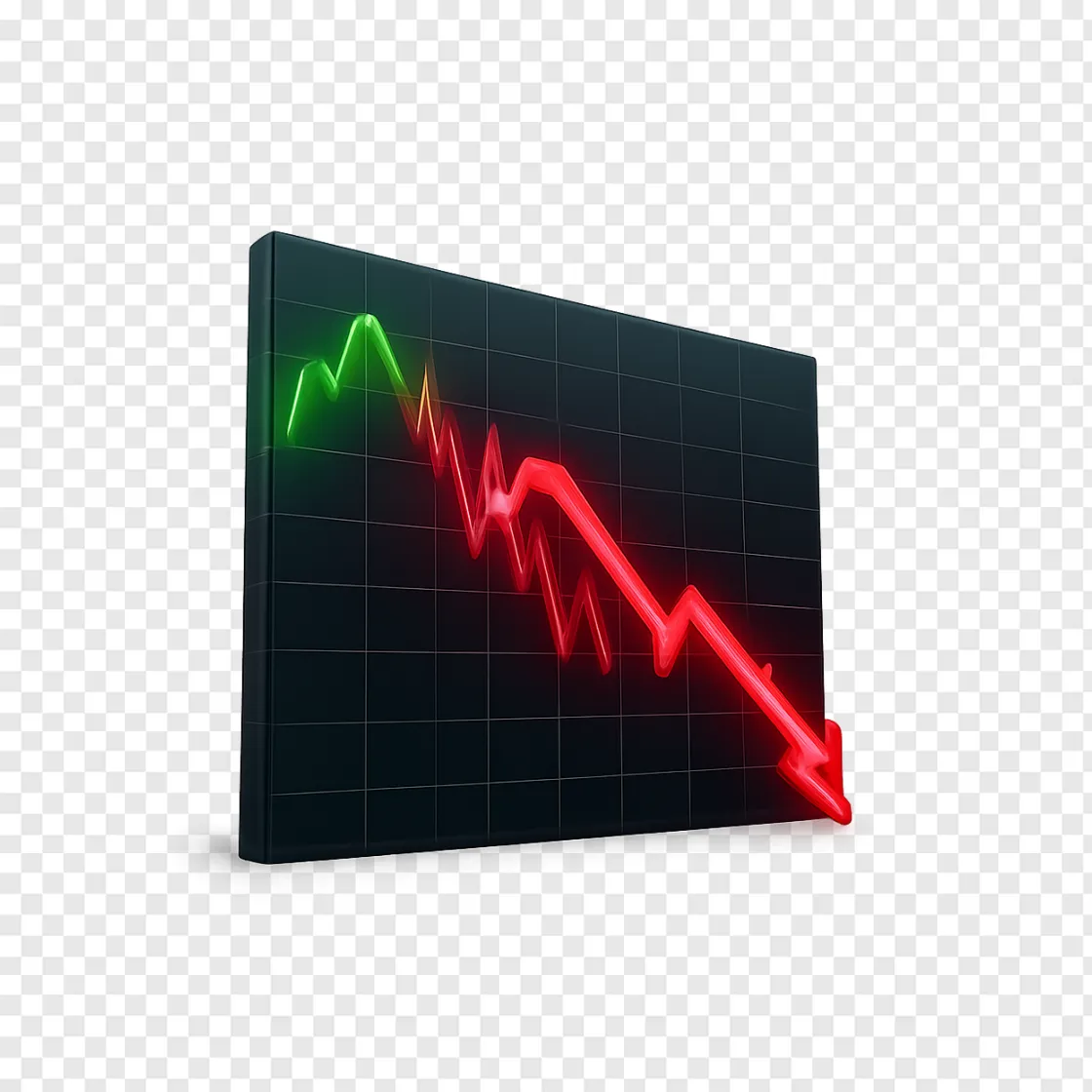 Stock Market Chart Downward Trend PNG Image