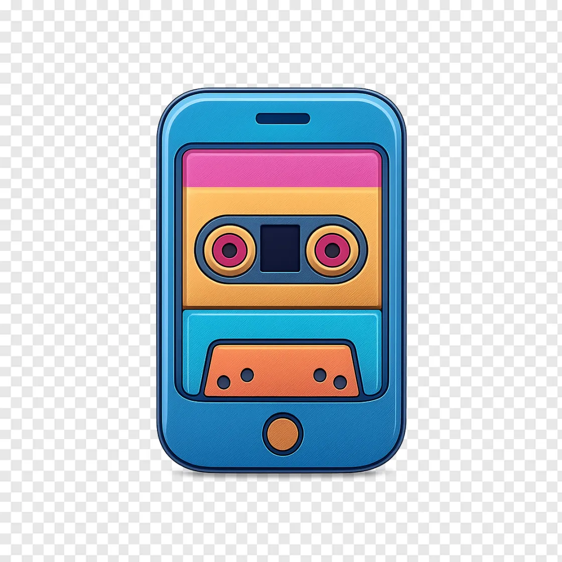 Virtual Walkman PNG: Retro Tech App Graphic