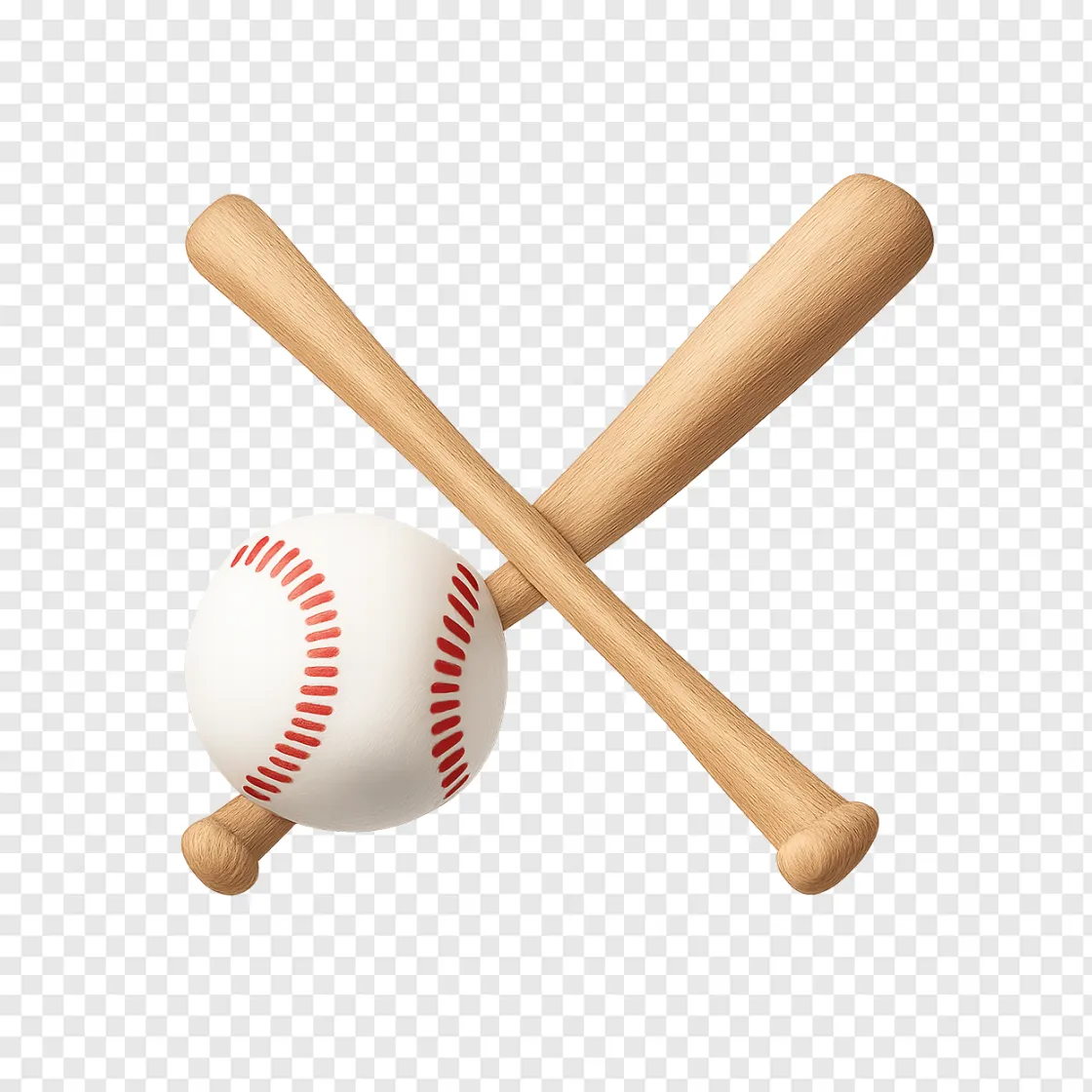 MLB Baseball And Bat PNG Transparent Image