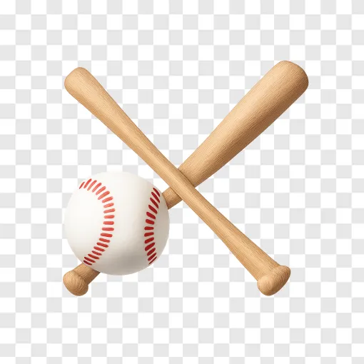 MLB Baseball And Bat PNG Transparent Image