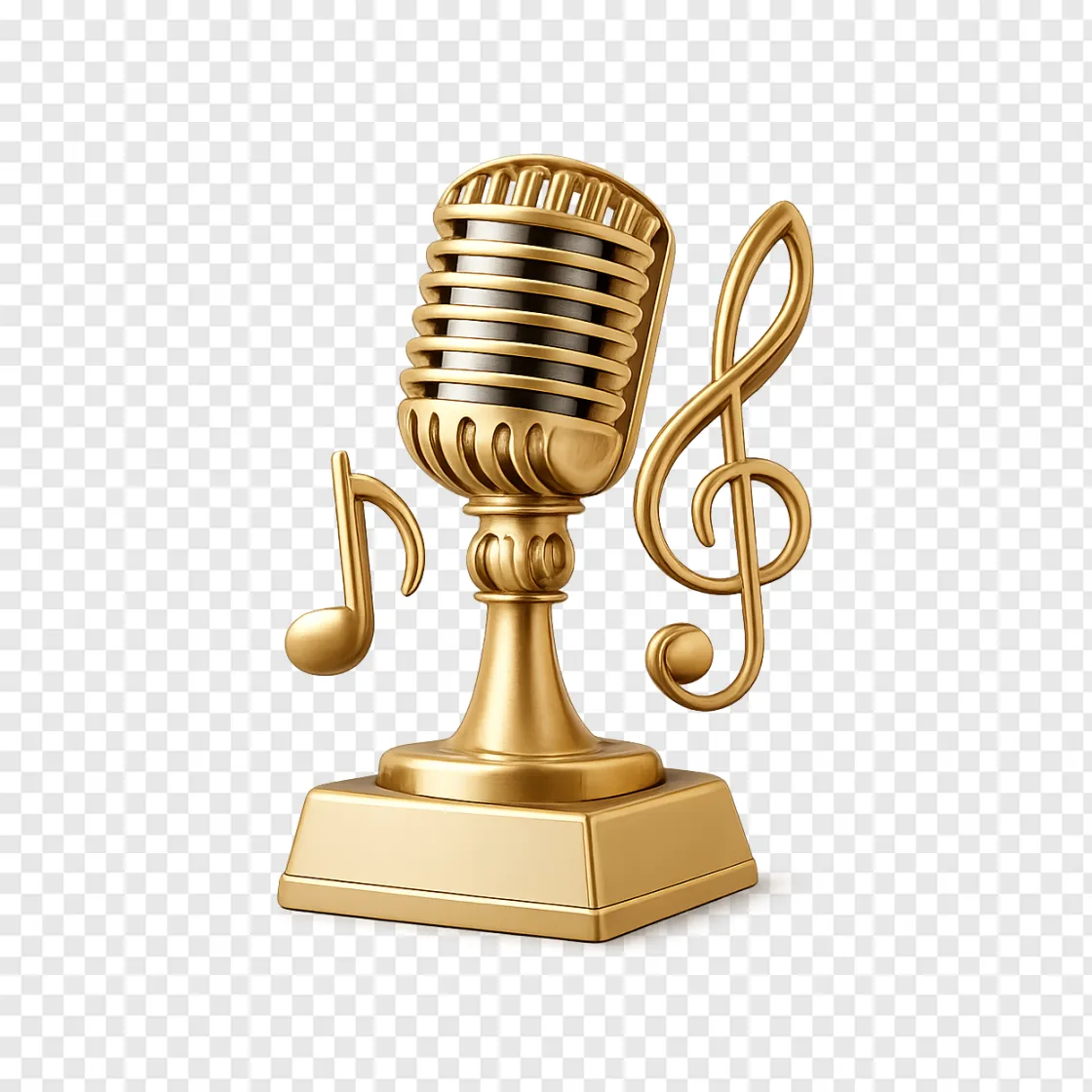 Music Award Trophy PNG Transparent Background