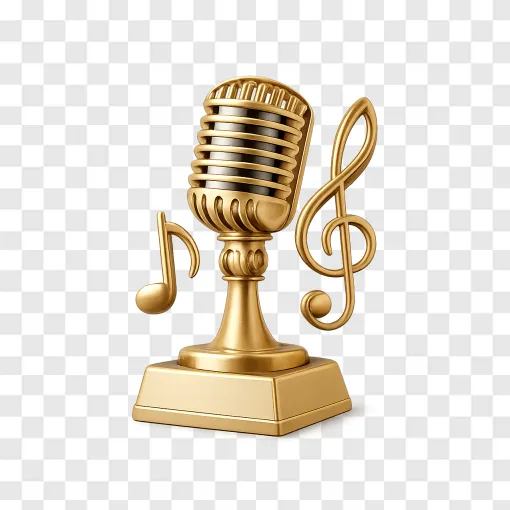 Music Award Trophy PNG Transparent Background