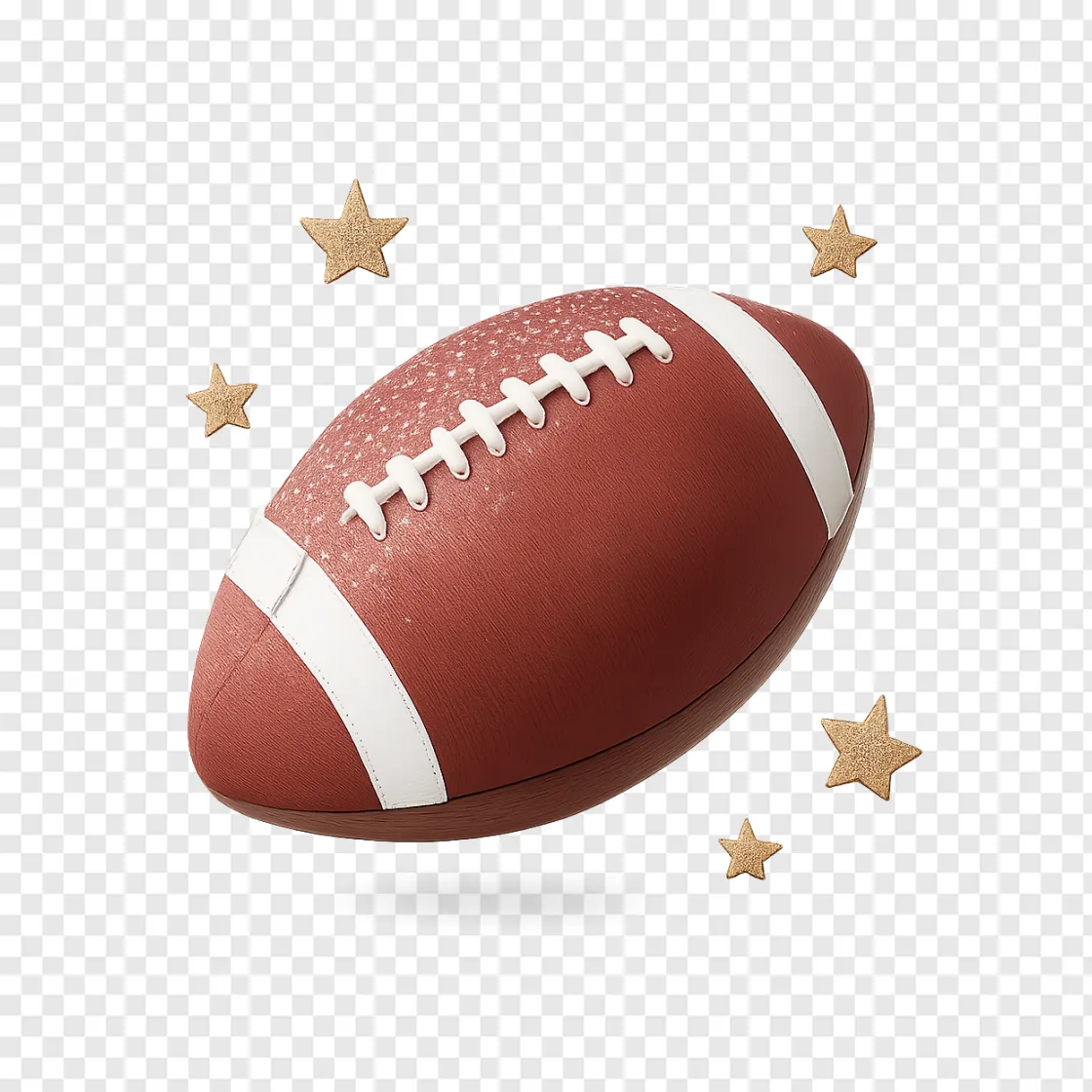 NFL Football With Gold Stars PNG