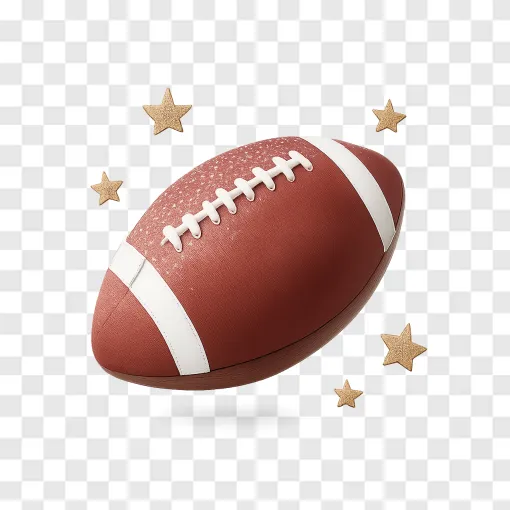 NFL Football With Gold Stars PNG