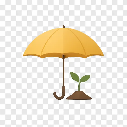 Support Umbrella PNG Concept Illustration