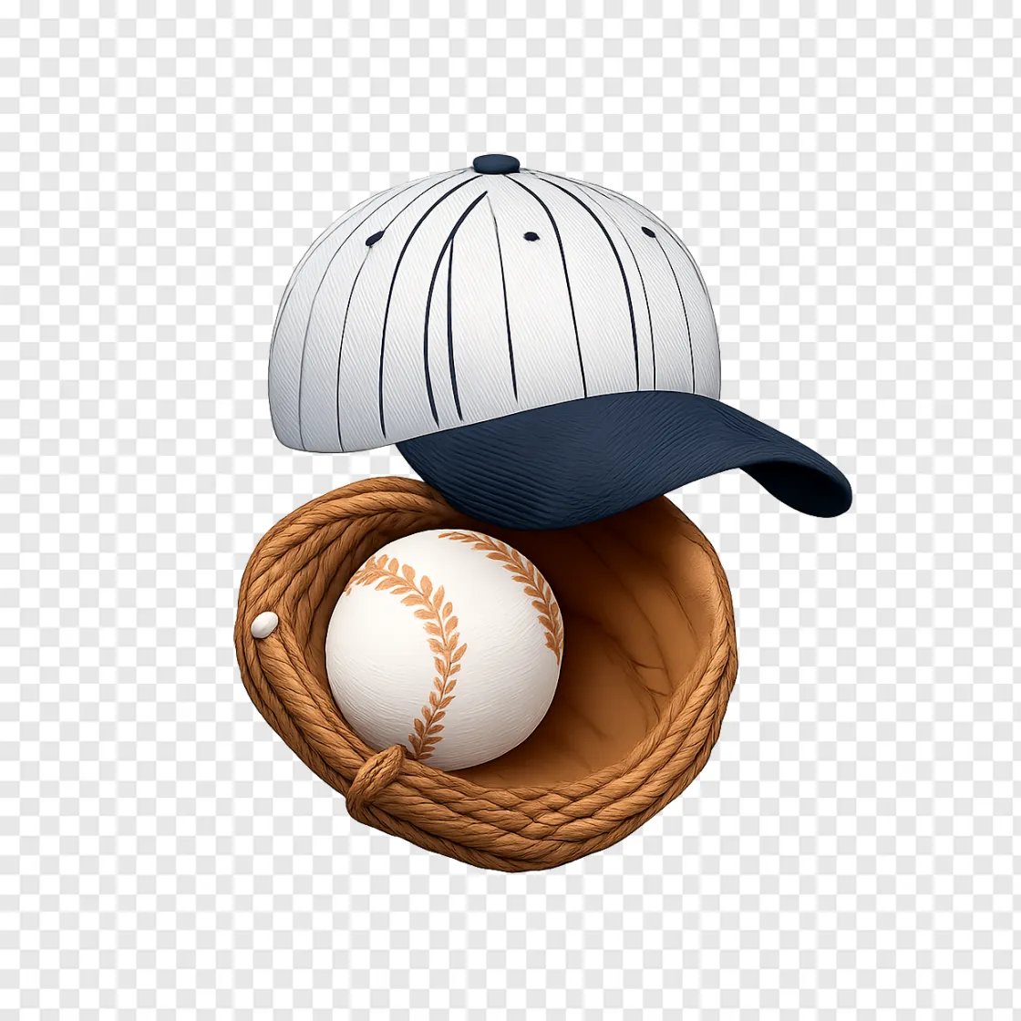 New York Baseball Cap And Glove PNG Clipart