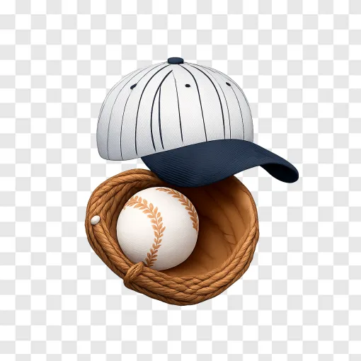 New York Baseball Cap And Glove PNG Clipart