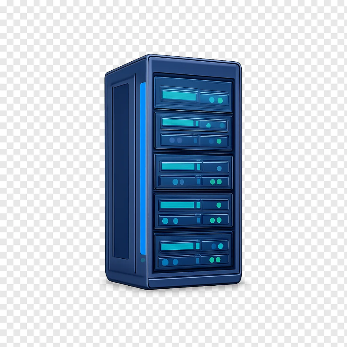 Futuristic Data Center Server Rack PNG