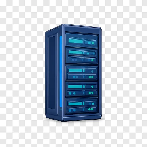 Futuristic Data Center Server Rack PNG