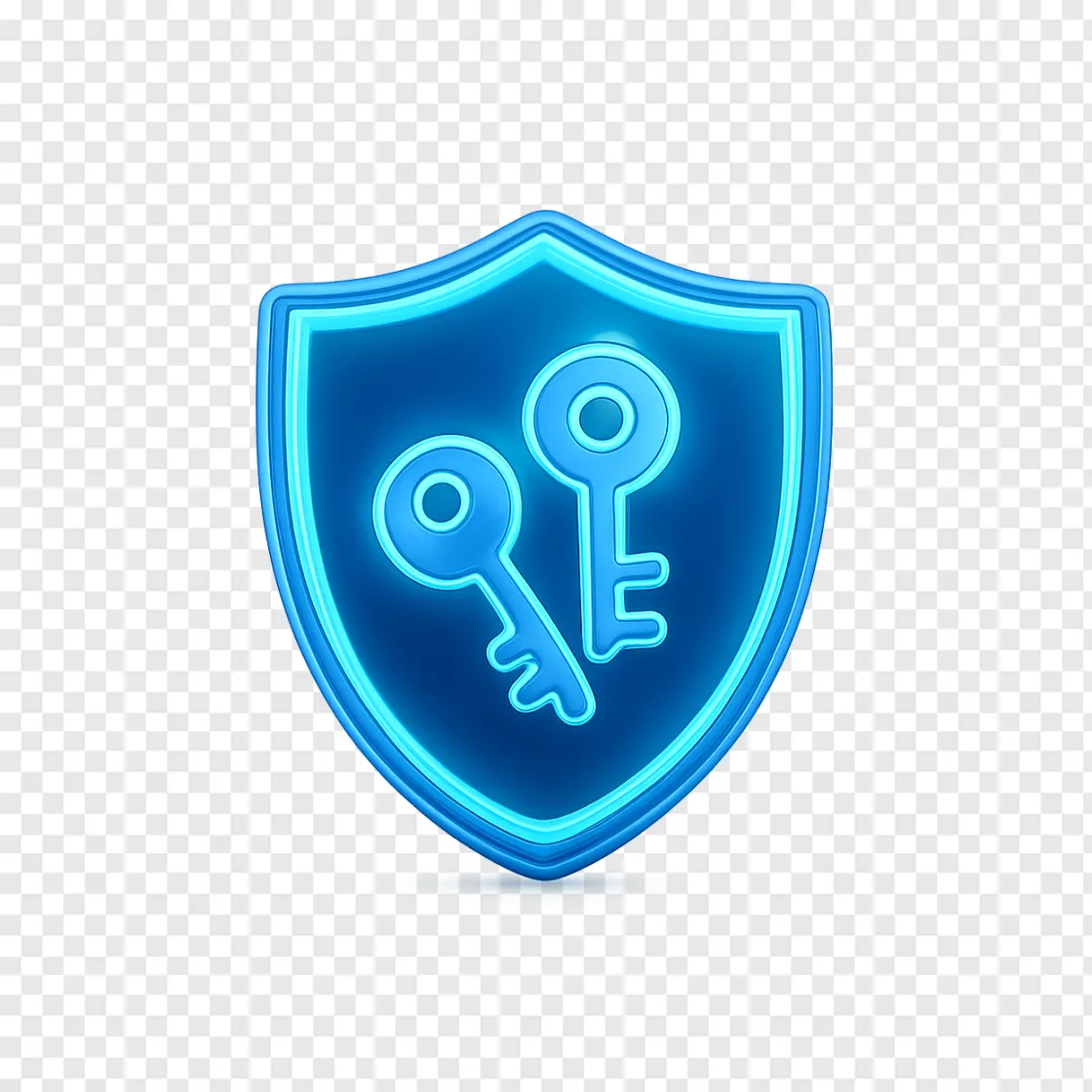 Quantum Cybersecurity Shield PNG Icon For Tech Designs