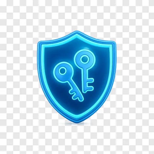 Quantum Cybersecurity Shield PNG Icon For Tech Designs
